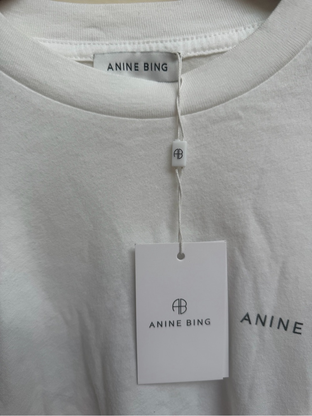 Anine Bing Classic White Logo T-Shirt - Picture 3 of 6